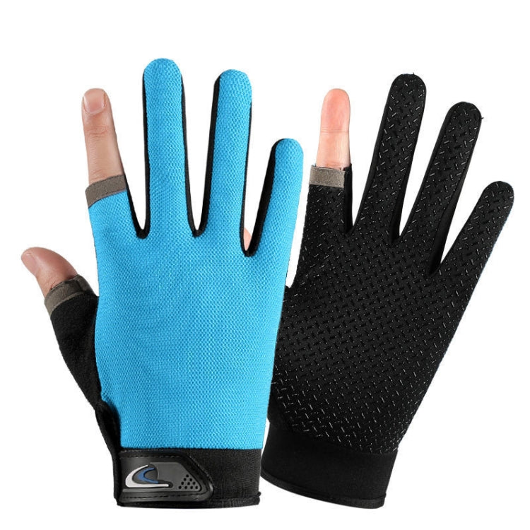 1 Pair QX0008 Outdoor Sunscreen Non-Slip Exposed Two-Finger Fishing Gloves