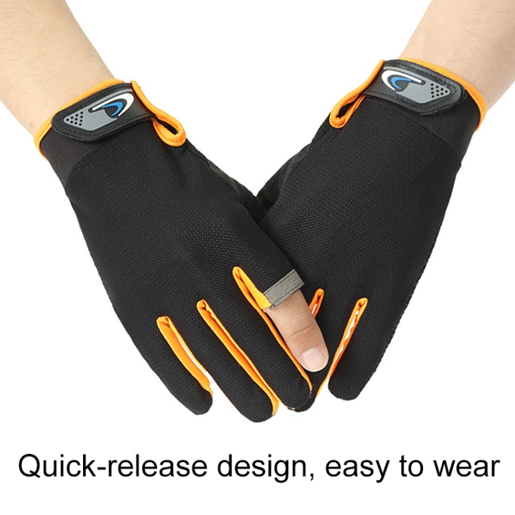 1 Pair QX0008 Outdoor Sunscreen Non-Slip Exposed Two-Finger Fishing Gloves