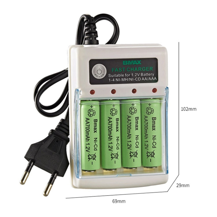 BMAX 4 Slot Independent AA/AAA Battery Charging Seat