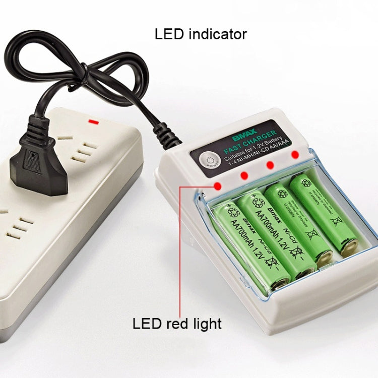 BMAX 4 Slot Independent AA/AAA Battery Charging Seat