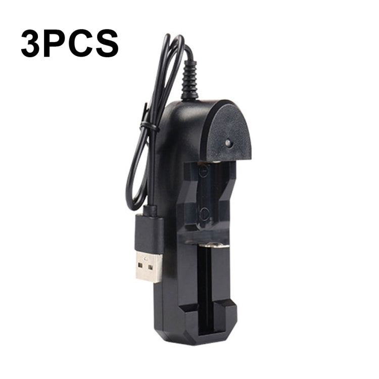 3 PCS BMAX 18650 Lithium Battery Single Slot USB Charger