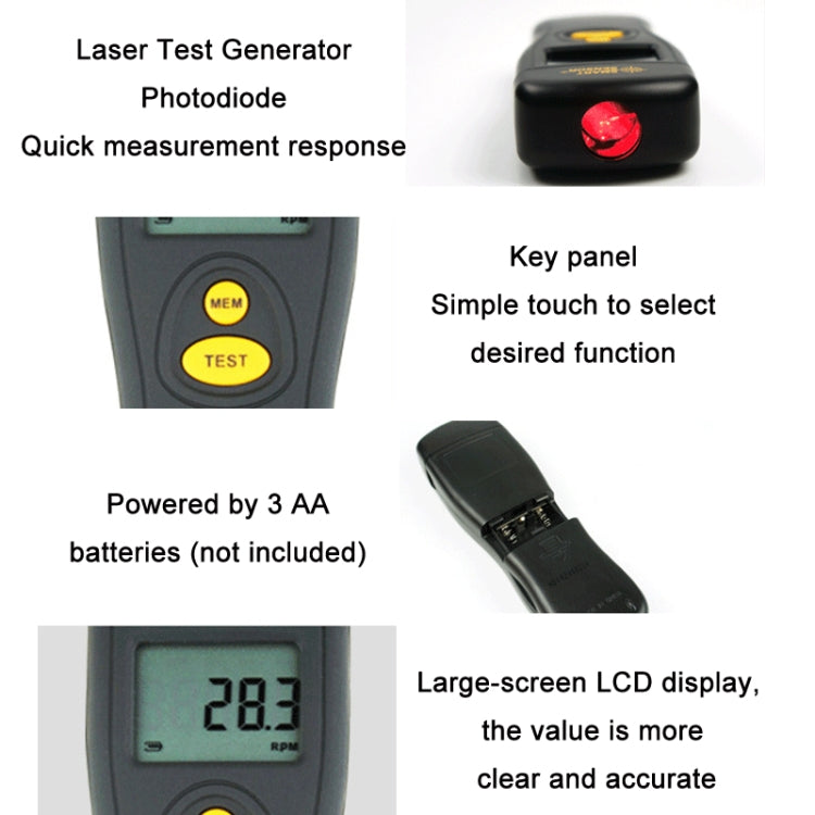 Smart Sensor AR926 LED Display Photoelectric Speed Detection Meter