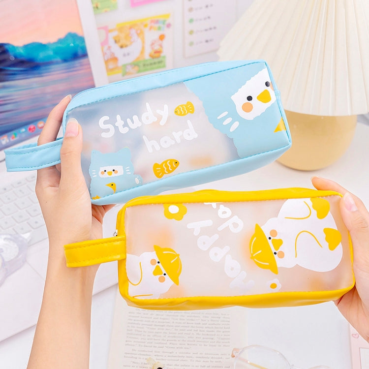 PVC Cute Cartoon Large Capacity Student Stationery Bag