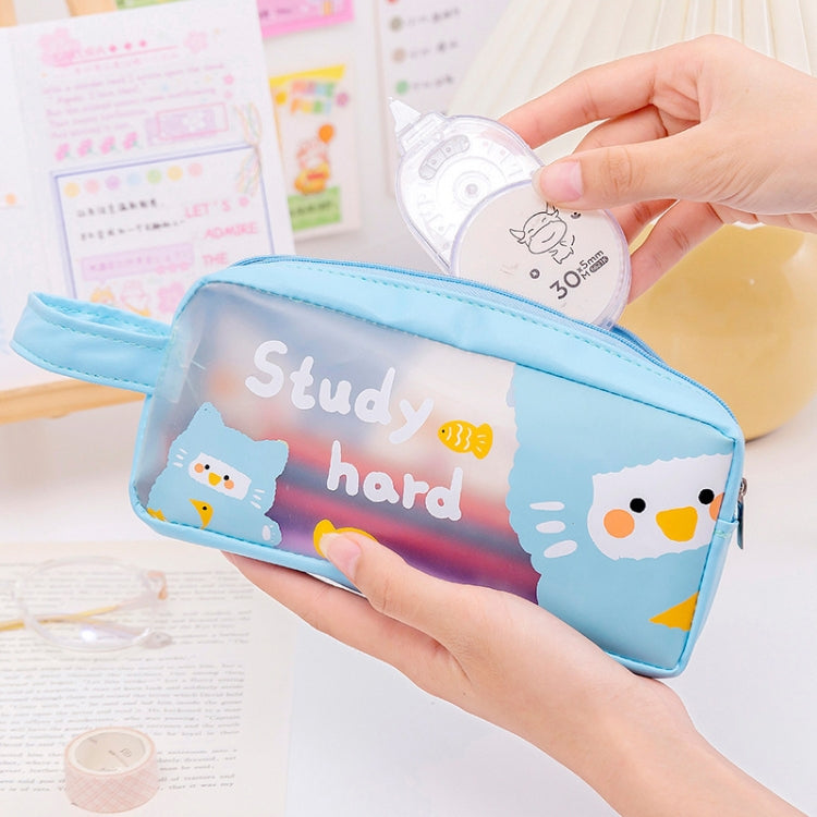 PVC Cute Cartoon Large Capacity Student Stationery Bag