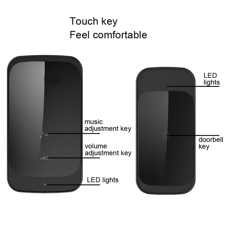 C03 1 For 1 Home Wireless Waterproof Touch Sensor Doorbell
