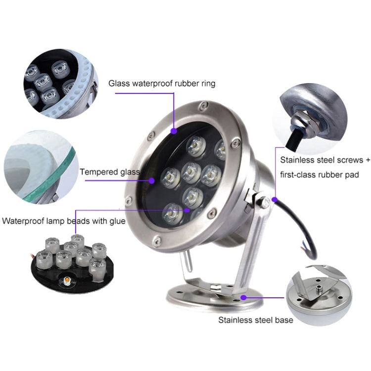 LED Underwater Light Pool Fish Pond Fountain Waterproof Landscape Light, 12W, 18W, 24W