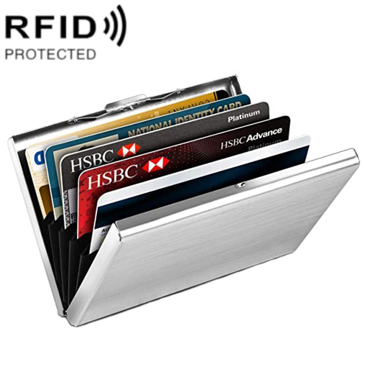 ZT-1563 RFID Anti-theft Aluminum Alloy Multi-compartment Business Card Case Card Holder