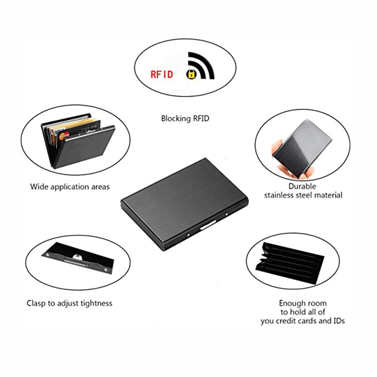 ZT-1563 RFID Anti-theft Aluminum Alloy Multi-compartment Business Card Case Card Holder