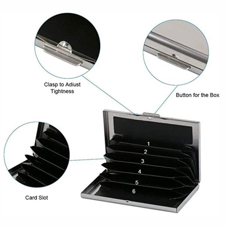 ZT-1563 RFID Anti-theft Aluminum Alloy Multi-compartment Business Card Case Card Holder