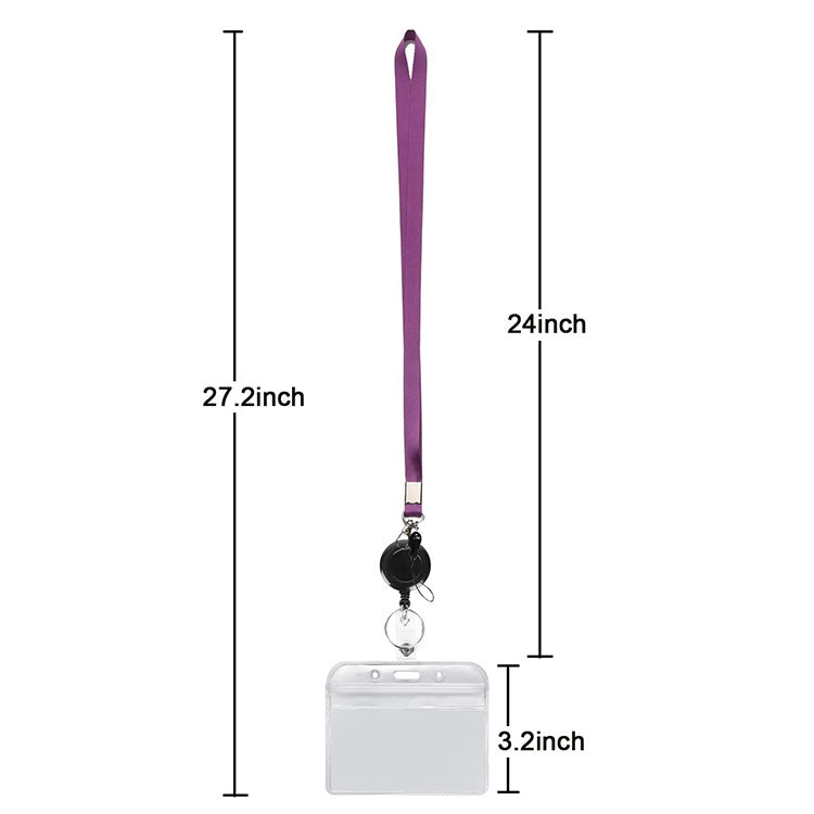 3 PCS TZ-003 Transparent PVC Horizontal ID Card Holder Badge