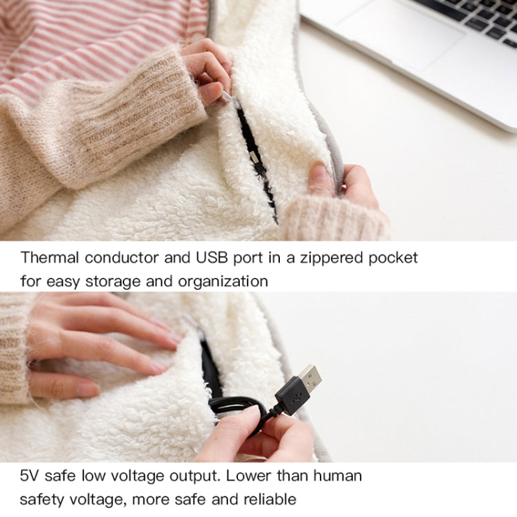 AI-540 72x115cm USB Body Warmer Blanket Office Heater Electric Heating Shawl, 72x115cm Pink Rabbit Stripes, 72x115cm Khaki Elk Stripes, 72x115cm Pink, 72x115cm Gray Cat Stripes