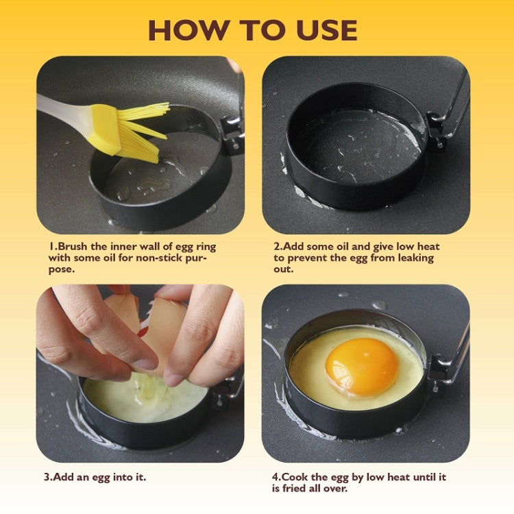 4-Pack Anti-Hot Egg Rings Non-Stick Round Fried Egg Maker Mold