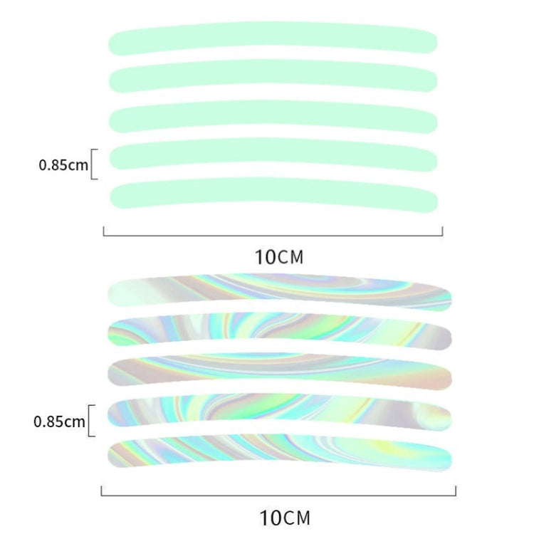 20pcs /Set Car Rainbow Wheel Hub Reflective Stickers Tire Luminous Warning Decoration, Color: Rainbow