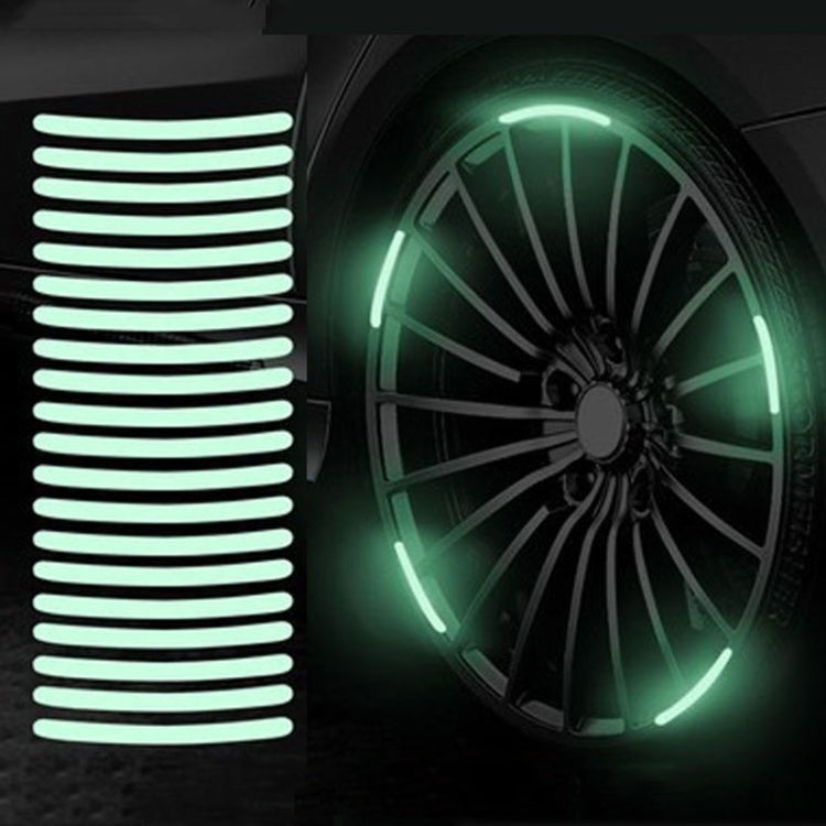 20pcs /Set Car Rainbow Wheel Hub Reflective Stickers Tire Luminous Warning Decoration, Color: Rainbow