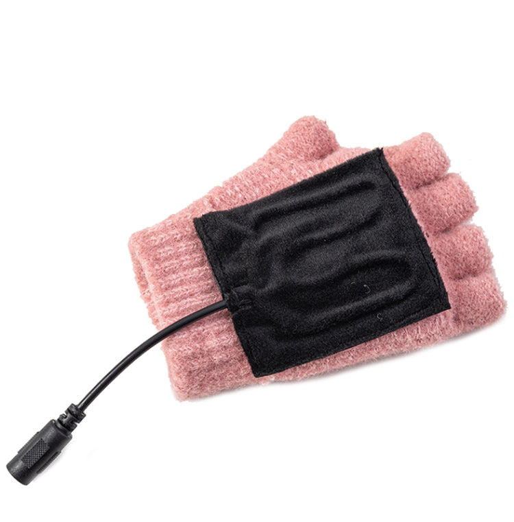 Winter Office USB Heating Warm Half Finger with Cover Gloves Heated Pad