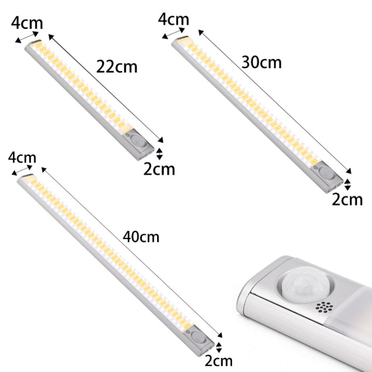 2.8W USB Charging Smart Human Body Sensing Wardrobe Lamp, Length:, 30 cm, 40 cm