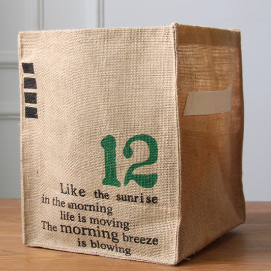 Foldable Jute Storage Box Sorting Basket for Underwear, Number 12, NATURAL, VINTAGE, THE DAILY