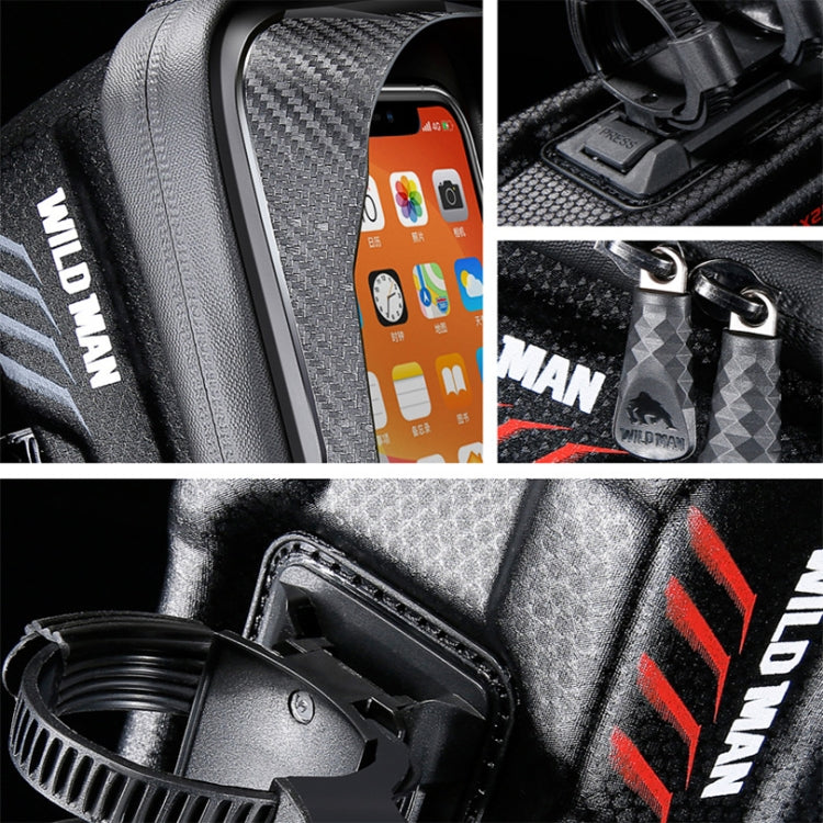 WILD MAN E12X 1L EVA Hard Shell Waterproof and Anti-fall Bicycle Bag with Touch Function