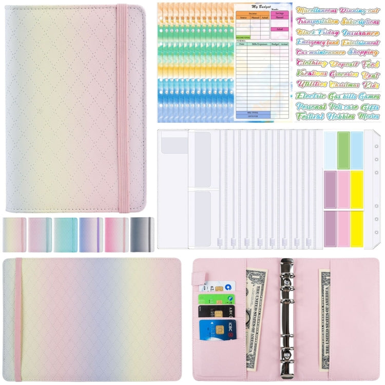 A6 Gradient Macaroon Loose-leaf Handbook Cash Budget Book