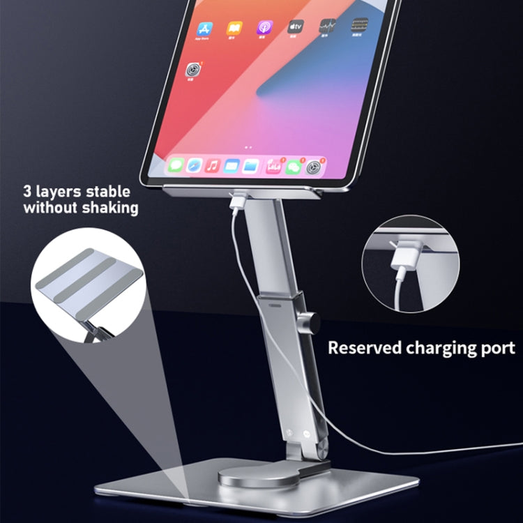 JUNDNE H06 Desktop Folding Phone Stand Portable Telescopic Rotary Tablet Stand