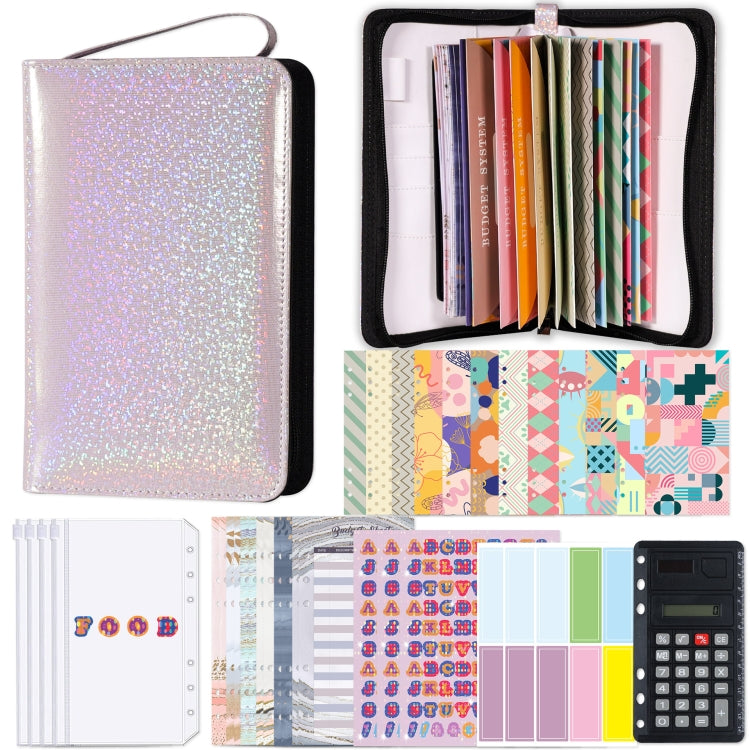 A6 Handheld Zipper Bag Type Large Capacity Cash Budget Book Handbook