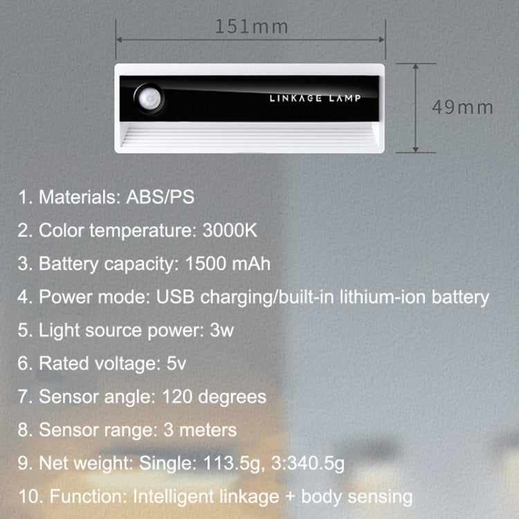 TW-L56 Linkage Human Body Induction Night Light USB Magnetic Corridor Lamp