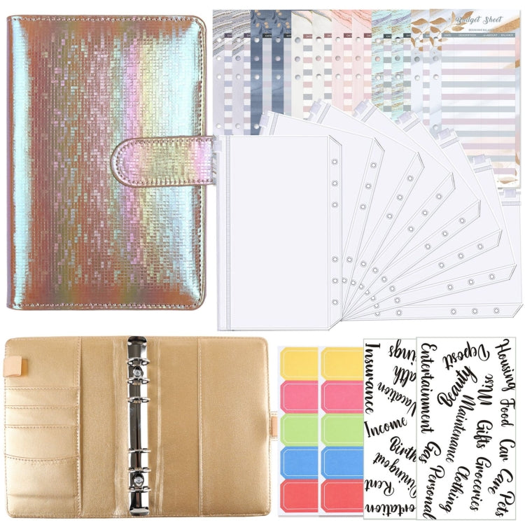 A6 Illusion Magic Square Loose-leaf PU Notebook Cash Budget Book