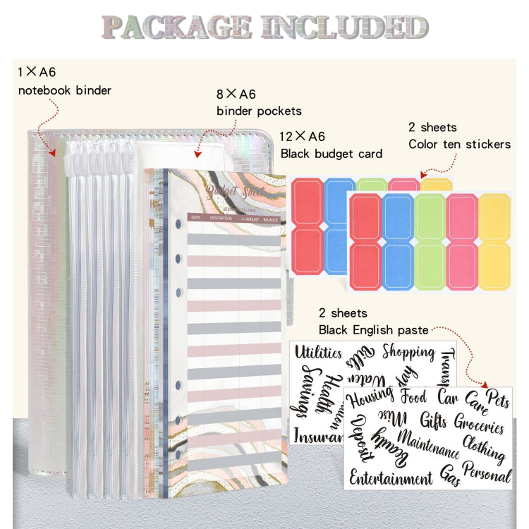 A6 Illusion Magic Square Loose-leaf PU Notebook Cash Budget Book