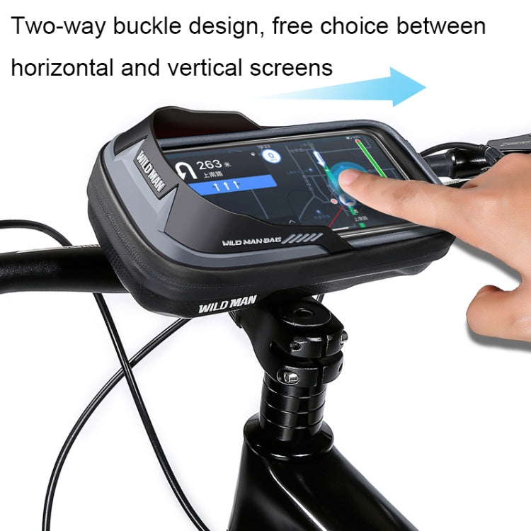 WILD MAN ES16 0.5L EVA Hard Shell Waterproof Touch Screen Bicycle Handlebar Bag, ES16 (Blue), ES16 (Red), ES16 (Grey)