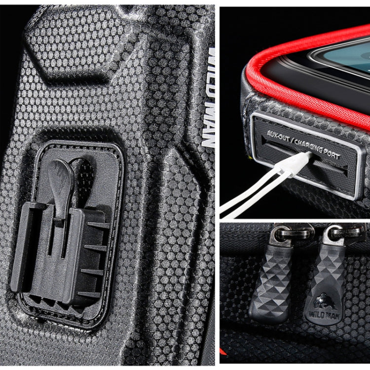 WILD MAN ES16 0.5L EVA Hard Shell Waterproof Touch Screen Bicycle Handlebar Bag, ES16 (Blue), ES16 (Red), ES16 (Grey)