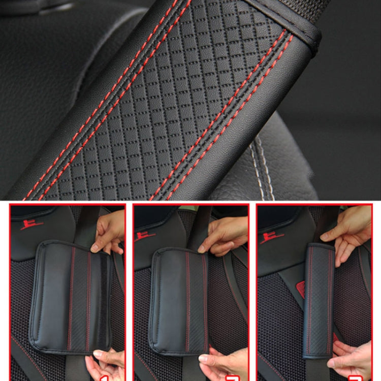 Fiber Leather Embossed Car Seat Belt Shoulder Cover Protector