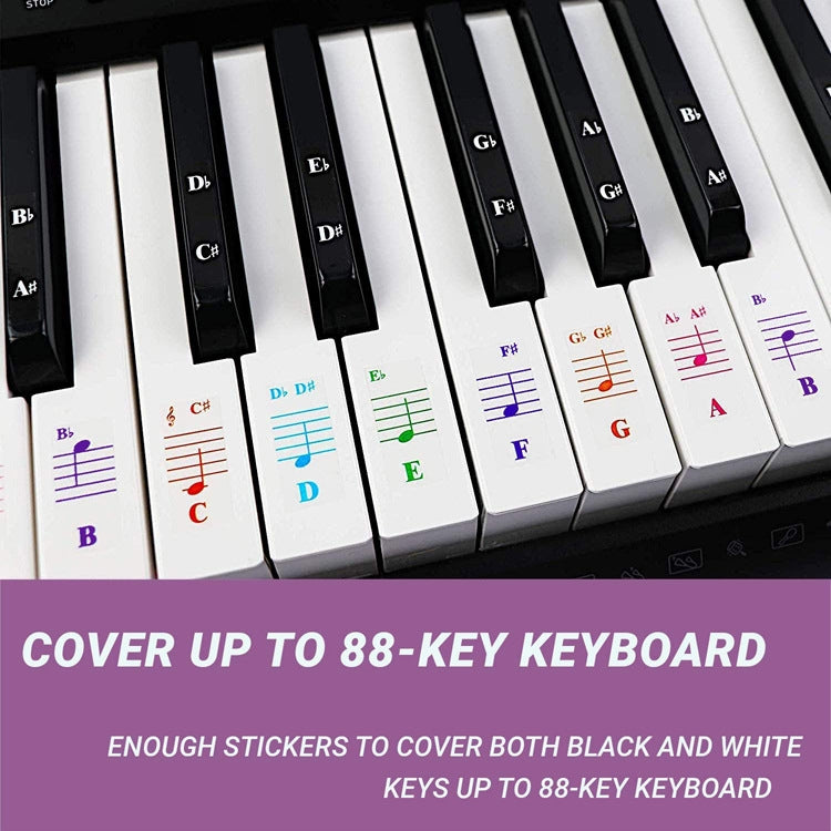 5PCS Children Piano Keyboard Color Stickers Musical Instrument Accessories