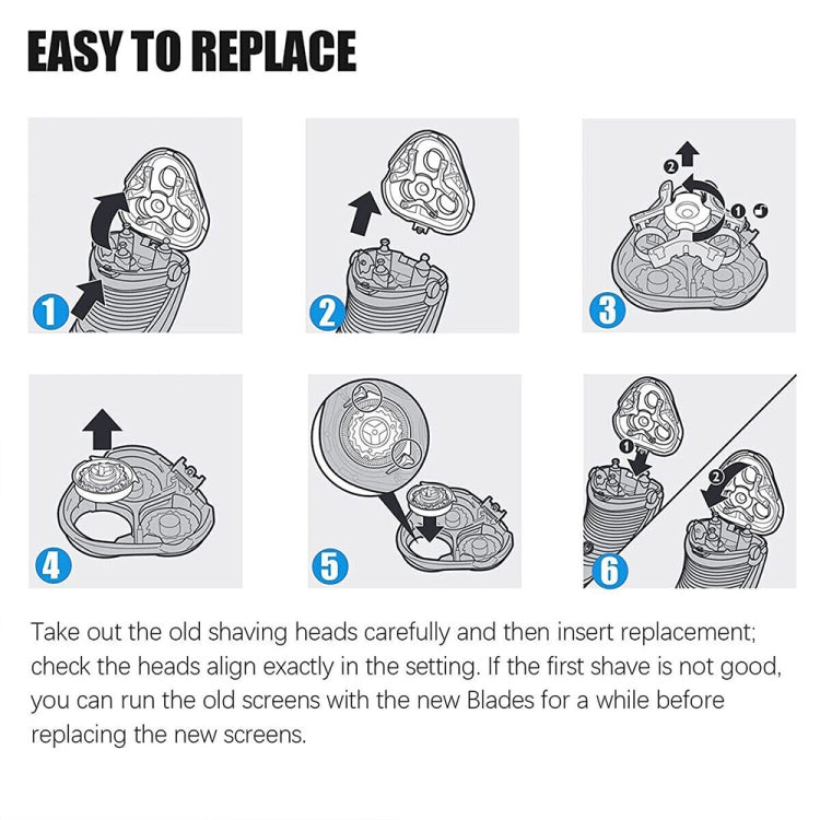 For Philips HQ8/HQ7180/HQ7140/HQ6090/HQ6075/PT860/870 Dual Shavers Blade
