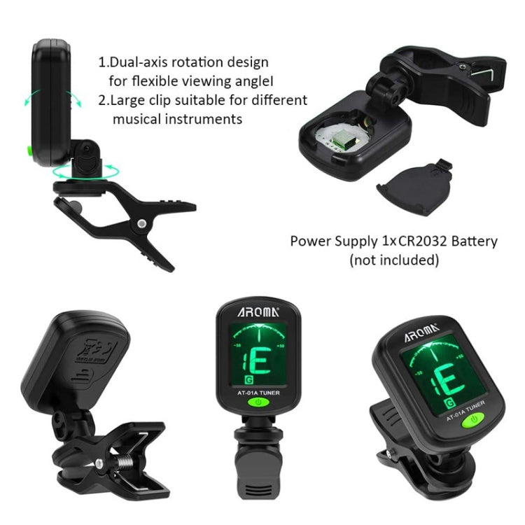 Folk Wood Bass Guitar Tuning Clip Tuner Instrument Set