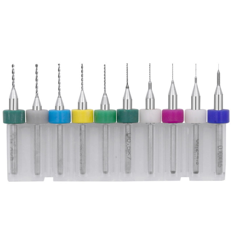 10 In 1 PCB Tungsten Steel Drill Bits Carving Miniature Drill Bits, Size:, 0.6-1.5mm, 1.1-2mm, 1.5-2.4mm, 2.1-3.0mm, 0.1-1mm