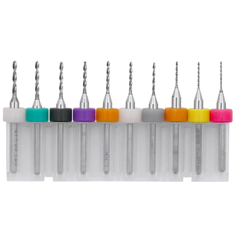 10 In 1 PCB Tungsten Steel Drill Bits Carving Miniature Drill Bits, Size:, 0.6-1.5mm, 1.1-2mm, 1.5-2.4mm, 2.1-3.0mm, 0.1-1mm