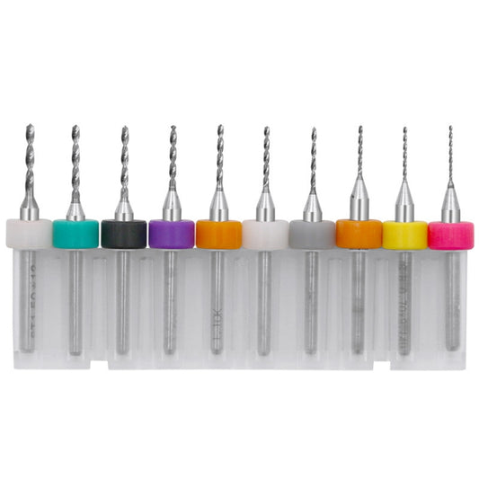10 In 1 PCB Tungsten Steel Drill Bits Carving Miniature Drill Bits, Size:, 0.6-1.5mm, 1.1-2mm, 1.5-2.4mm, 2.1-3.0mm, 0.1-1mm