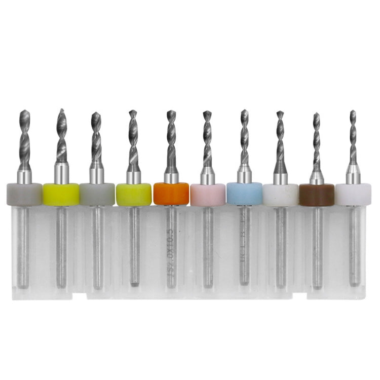 10 In 1 PCB Tungsten Steel Drill Bits Carving Miniature Drill Bits, Size:, 0.6-1.5mm, 1.1-2mm, 1.5-2.4mm, 2.1-3.0mm, 0.1-1mm