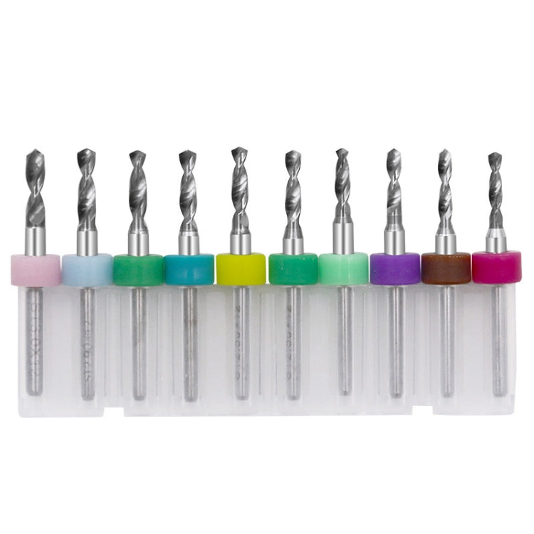 10 In 1 PCB Tungsten Steel Drill Bits Carving Miniature Drill Bits, Size:, 0.6-1.5mm, 1.1-2mm, 1.5-2.4mm, 2.1-3.0mm, 0.1-1mm