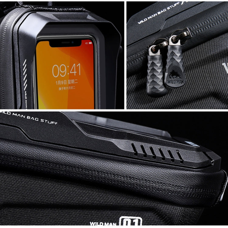 WILD MAN XT1 1L Bicycle EVA Hard Shell Phone Touch Screen Handlebar Bag