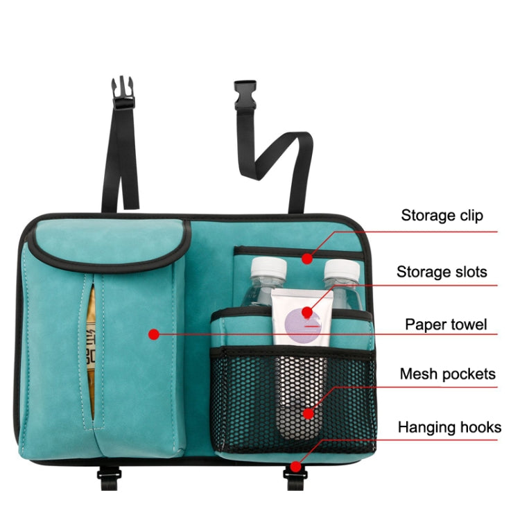 DE RAN FU Flip Fur Car Seat BackTissue Box Storage Hanging Bag With Hook