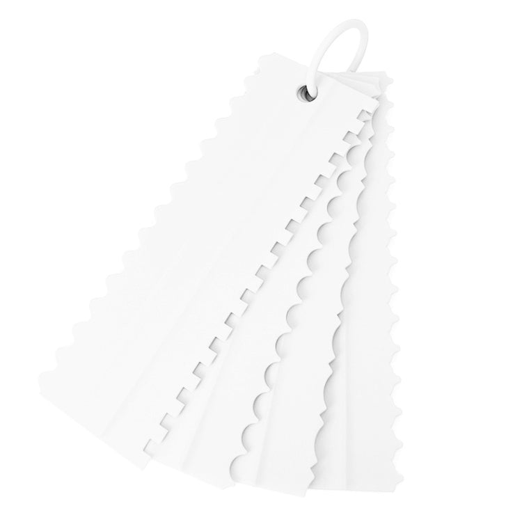 4 PCS / Set Plastic Cream Scraper PP Double Side Sawtooth Baked Cake Flattener