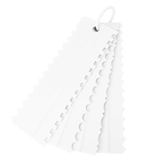 4 PCS / Set Plastic Cream Scraper PP Double Side Sawtooth Baked Cake Flattener