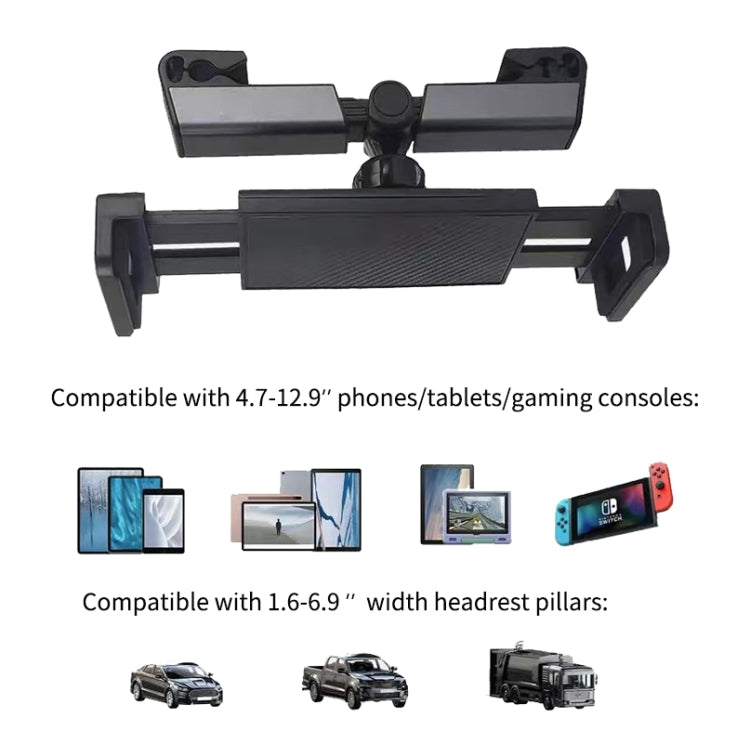 Car Rear Pillow Phone Tablet Bracket Rotatable Car Phone Holder