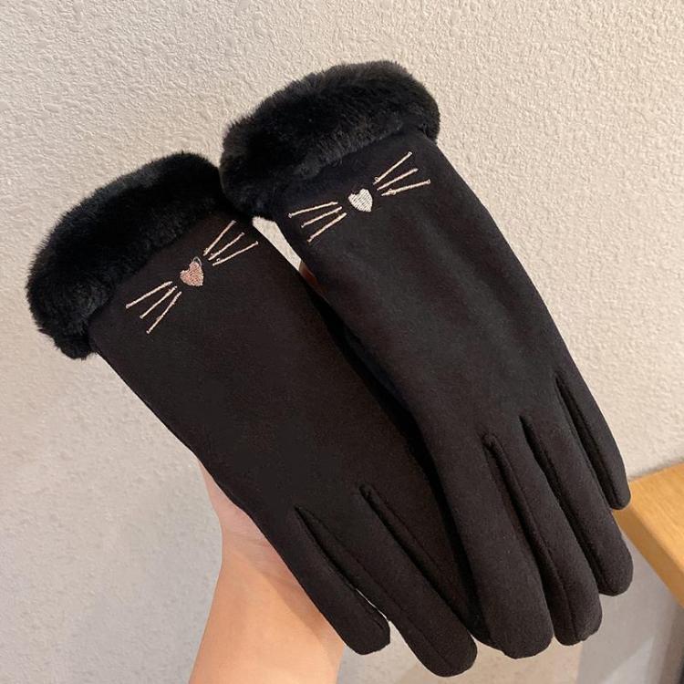 A56 Keep Warm Touch Screen Plus Velvet Thick Anti-Cold Riding Gloves