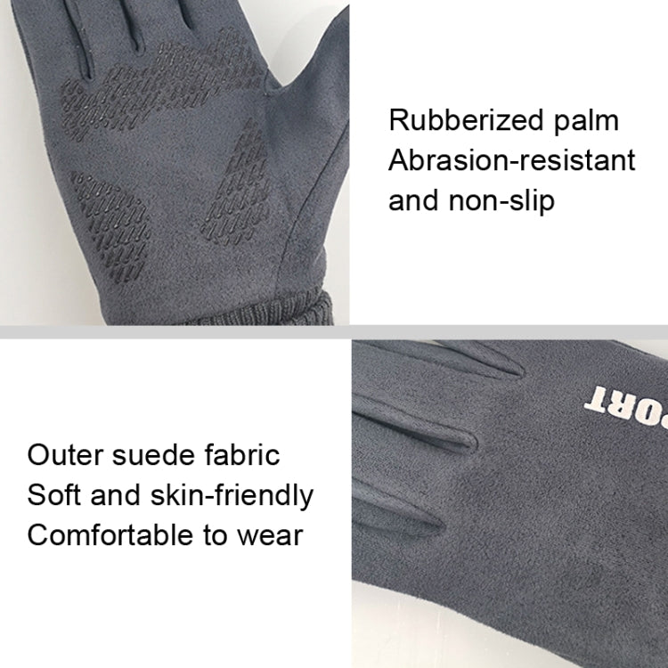 Q35 Suede Men Warm Gloves Touch Screen Sports Cycling Gloves