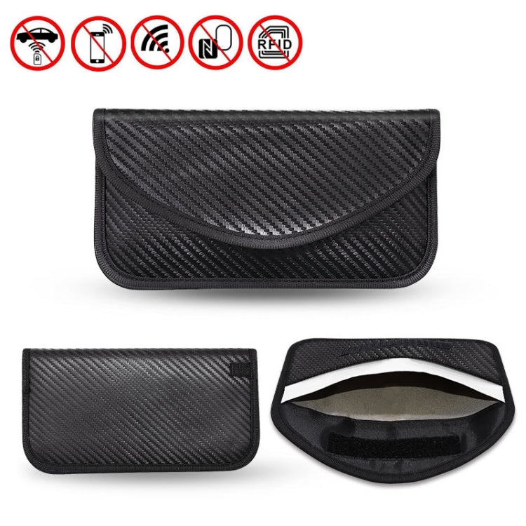 Carbon Fiber Signal Shielding Bag Radiation-proof RFID Phone Key Bag 20 x 10cm