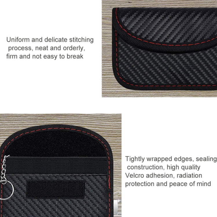 Carbon Fiber RFID Card Case Radiation-Proof Car Key Signal Shielding Bag