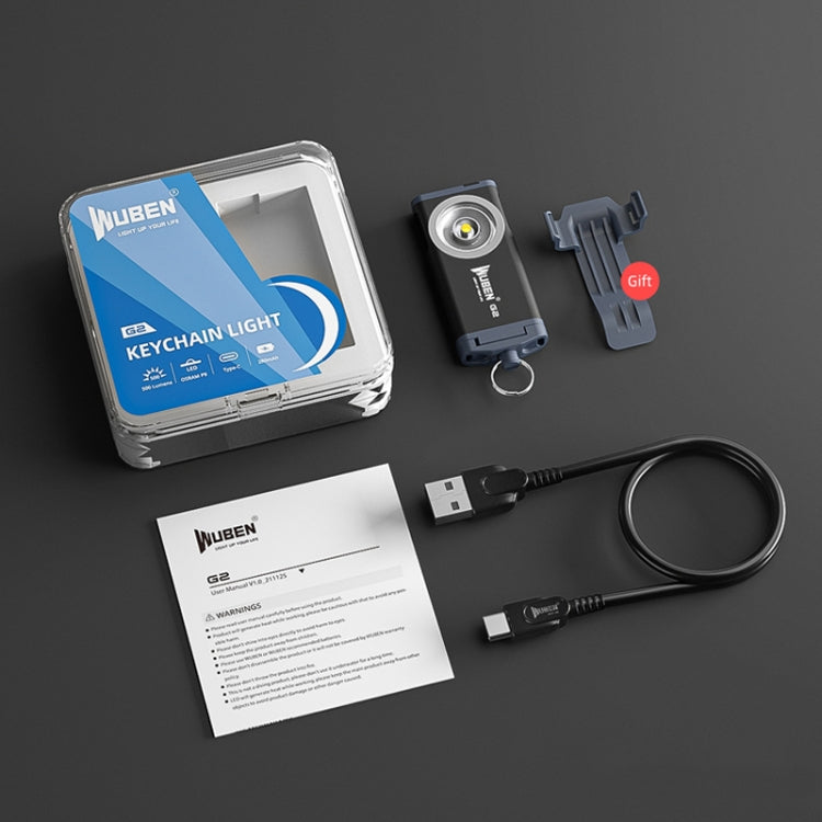 WUBEN G2 Strong Light LED Flashlight USB Outdoor Campers And Household Super Bright Key Chain Light