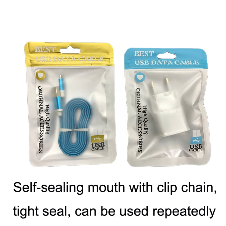 100PCS XC-0014 USB Data Cable Packaging Bags Pearl Light Ziplock Bag, Size: